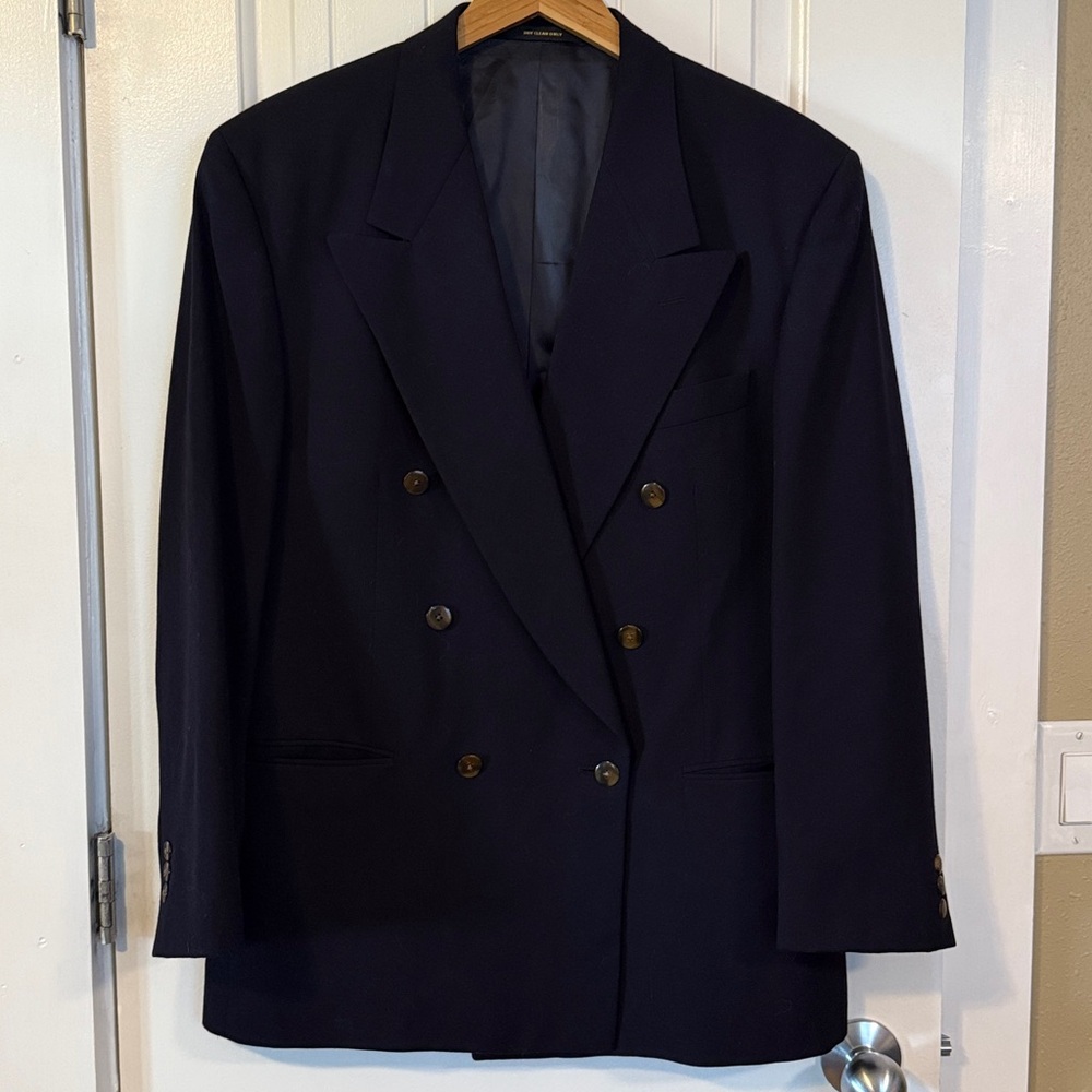 Vintage Givenchy Monsieur Suit Coat/Jacket, Navy, Pre Owned, Like New Condition